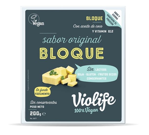 Imagen de bloque de queso 200 g Violife 100% vegano